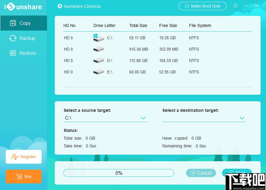 iSunshare CloneGo下载,系统备份,数据迁移